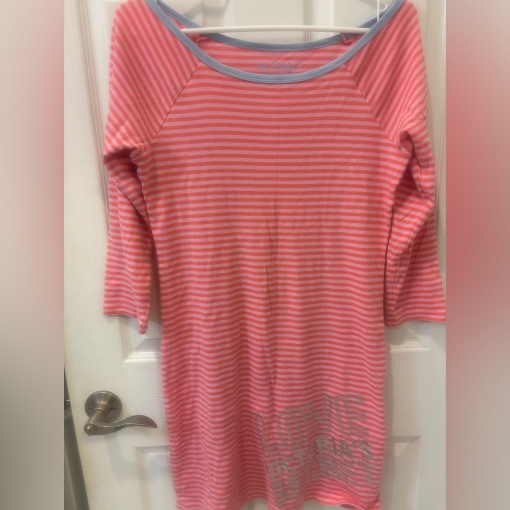 Victoria's Secret Y2K Pink and Striped‎ Pajamas / Nightgown